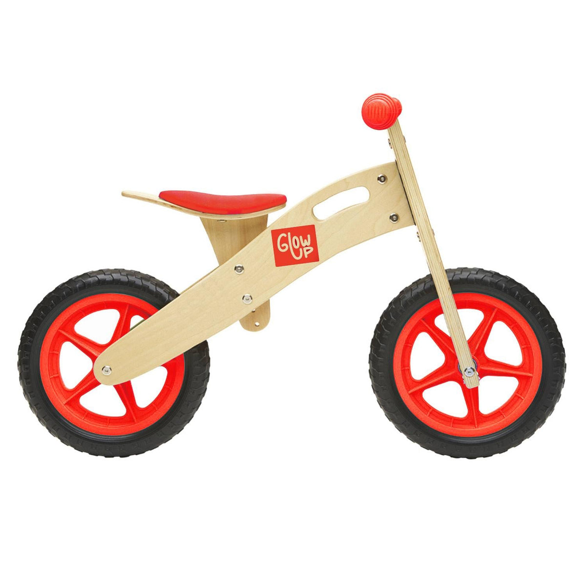 Bicicleta de Aprendizaje Equilibrio de Madera Roja GlowUp de 2 a 6 años