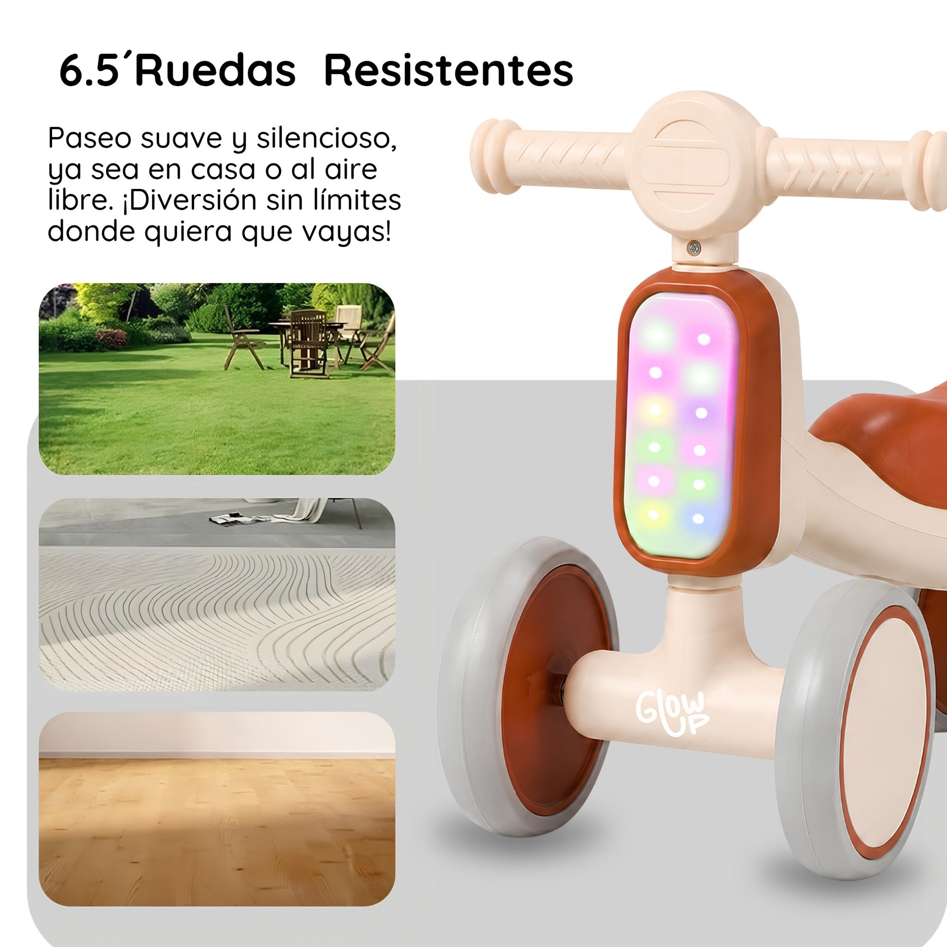 Cuatriciclo Infantil Luces Y Sonidos Niño Niña Café Bambi