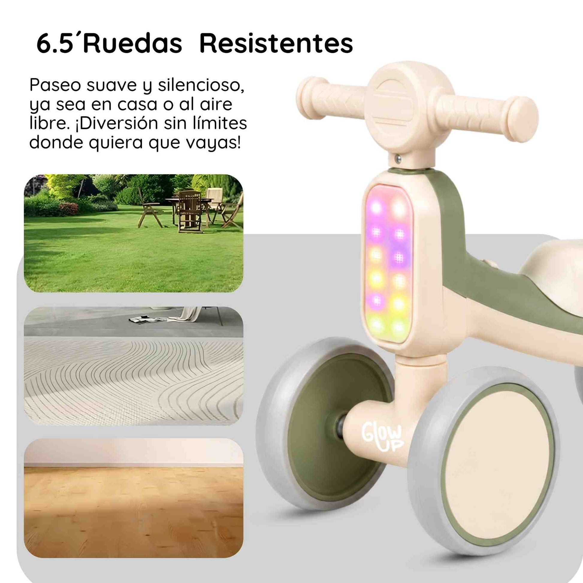 Cuatriciclo Infantil con Luz y Sonido Bambi Verde GlowUp