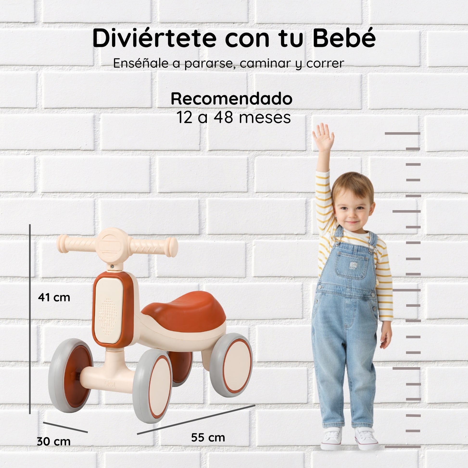 Cuatriciclo Infantil Luces Y Sonidos Niño Niña Café Bambi
