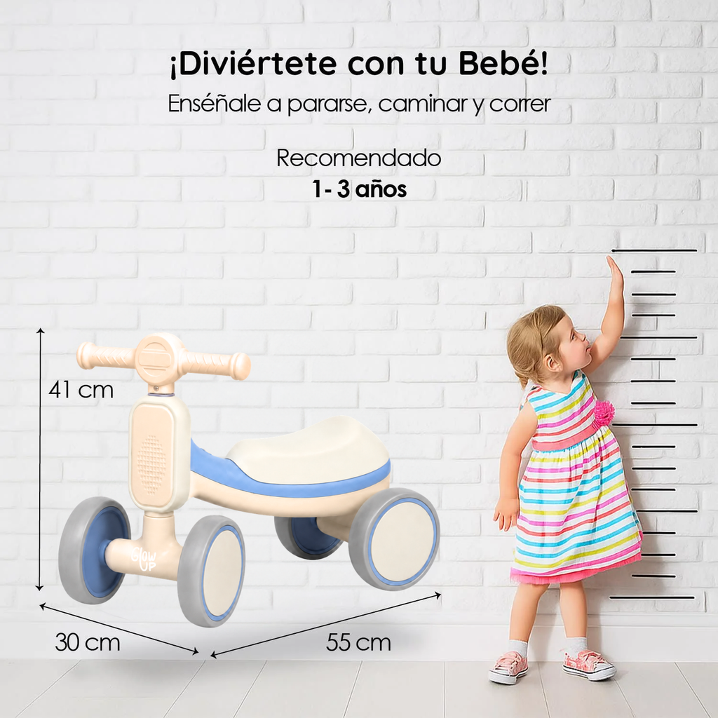 Cuatriciclo Infantil con Luz y Sonido Bambi Azul GlowUp