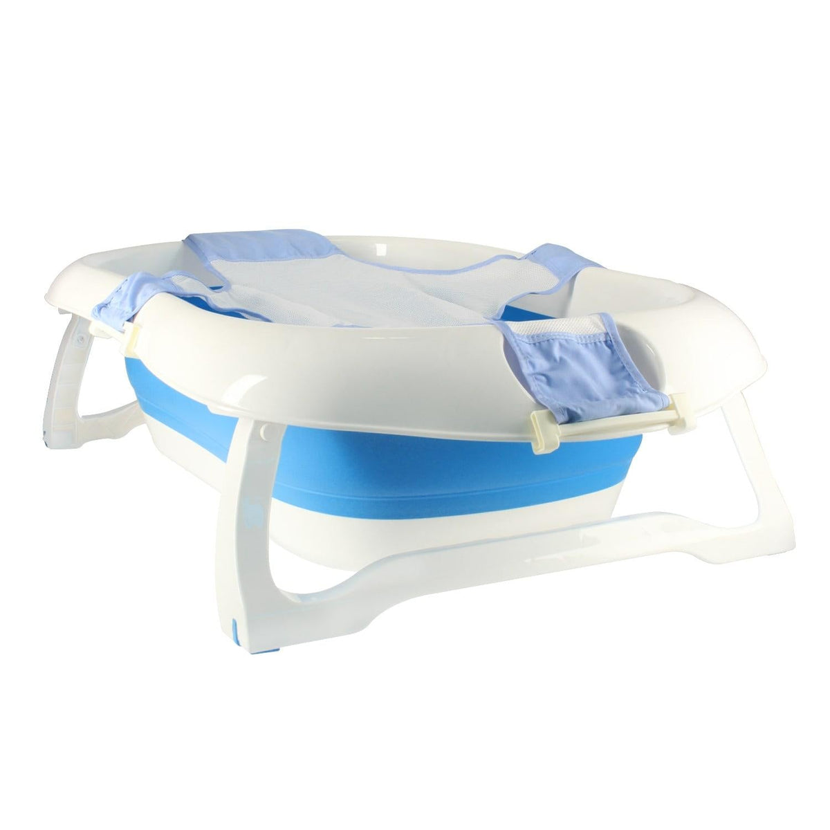 Bañera Bebé Plegable + Malla Seguridad Celeste