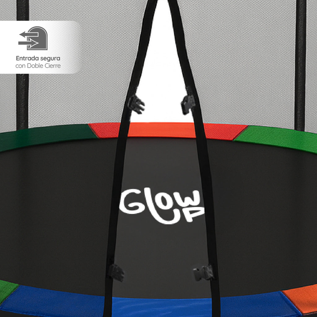 Cama Elástica 10ft 3,05 mts GlowUp con Malla y Escalera