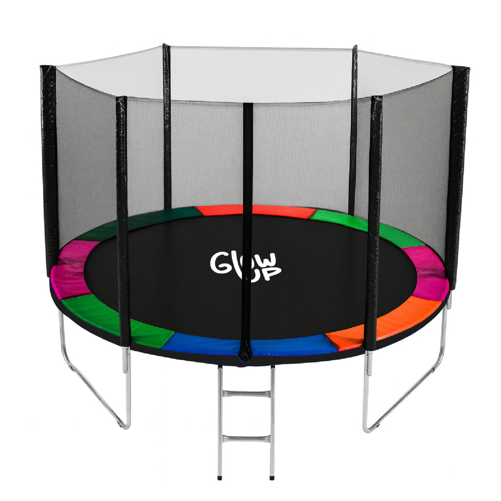 Cama Elástica 12ft 3,2 mts GlowUp con Malla y Escalera