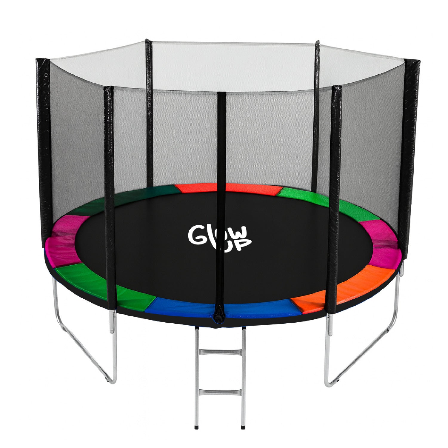 Cama Elástica 12ft 3,2 mts GlowUp con Malla y Escalera