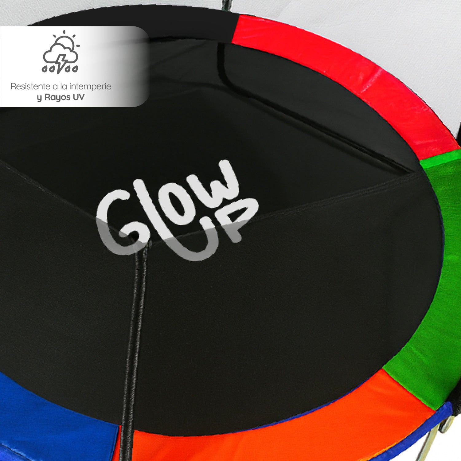 Cama Elástica 12ft 3,2 mts GlowUp con Malla y Escalera