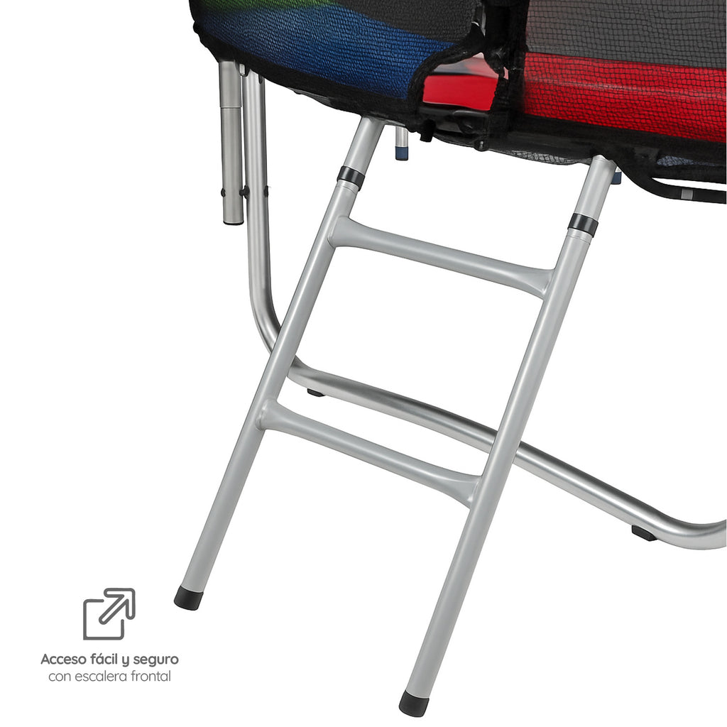 Cama Elástica 12ft 3,2 mts GlowUp con Malla y Escalera