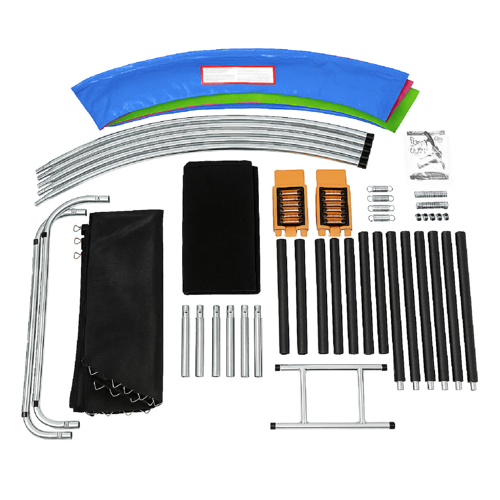 Cama Elástica 12ft 3,2 mts GlowUp con Malla y Escalera