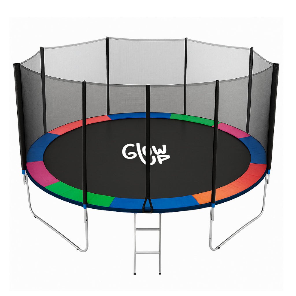 Cama Elástica 14ft 3,79 mts GlowUp con Malla Seguridad y Escalera