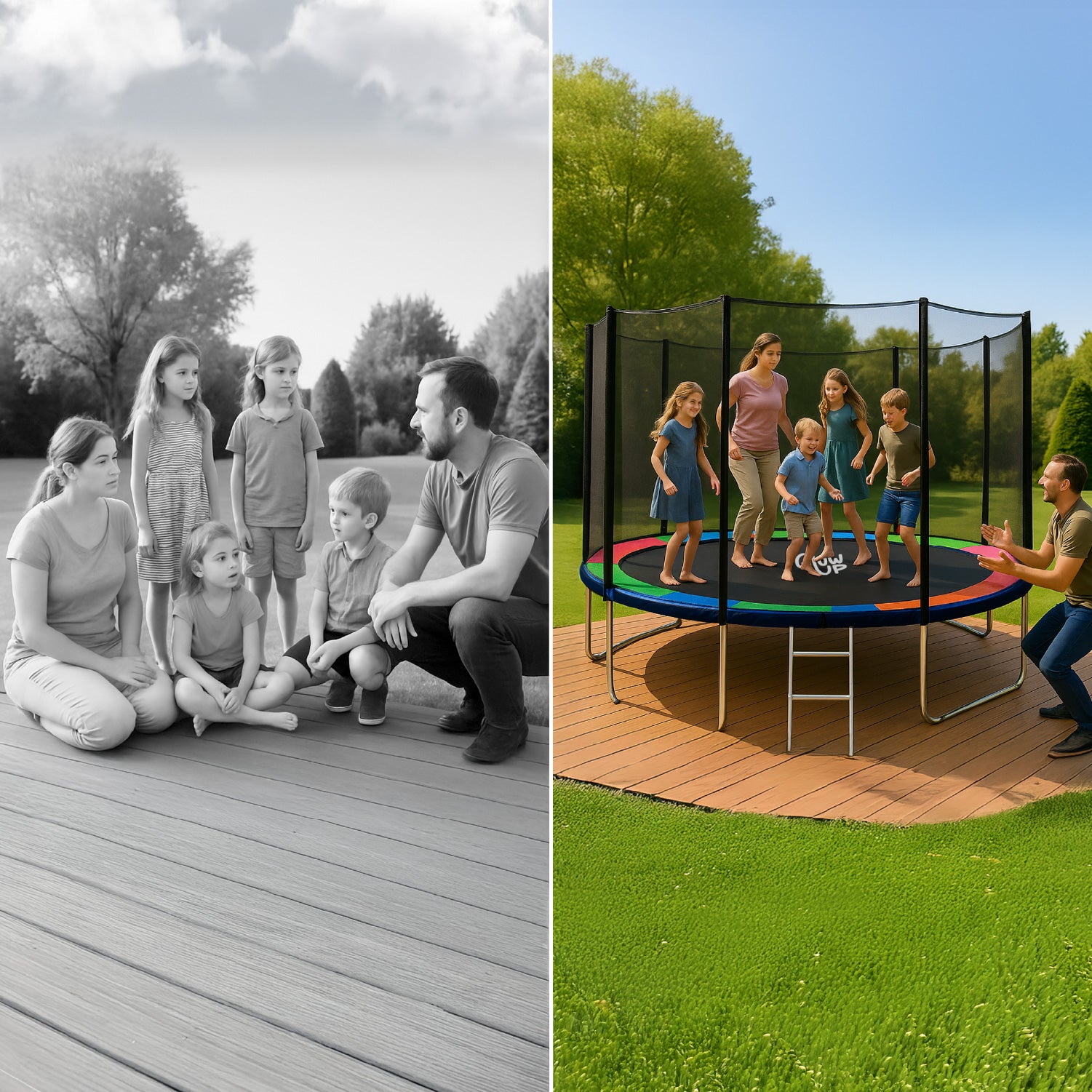 Cama Elástica 14ft 3,79 mts GlowUp con Malla Seguridad y Escalera