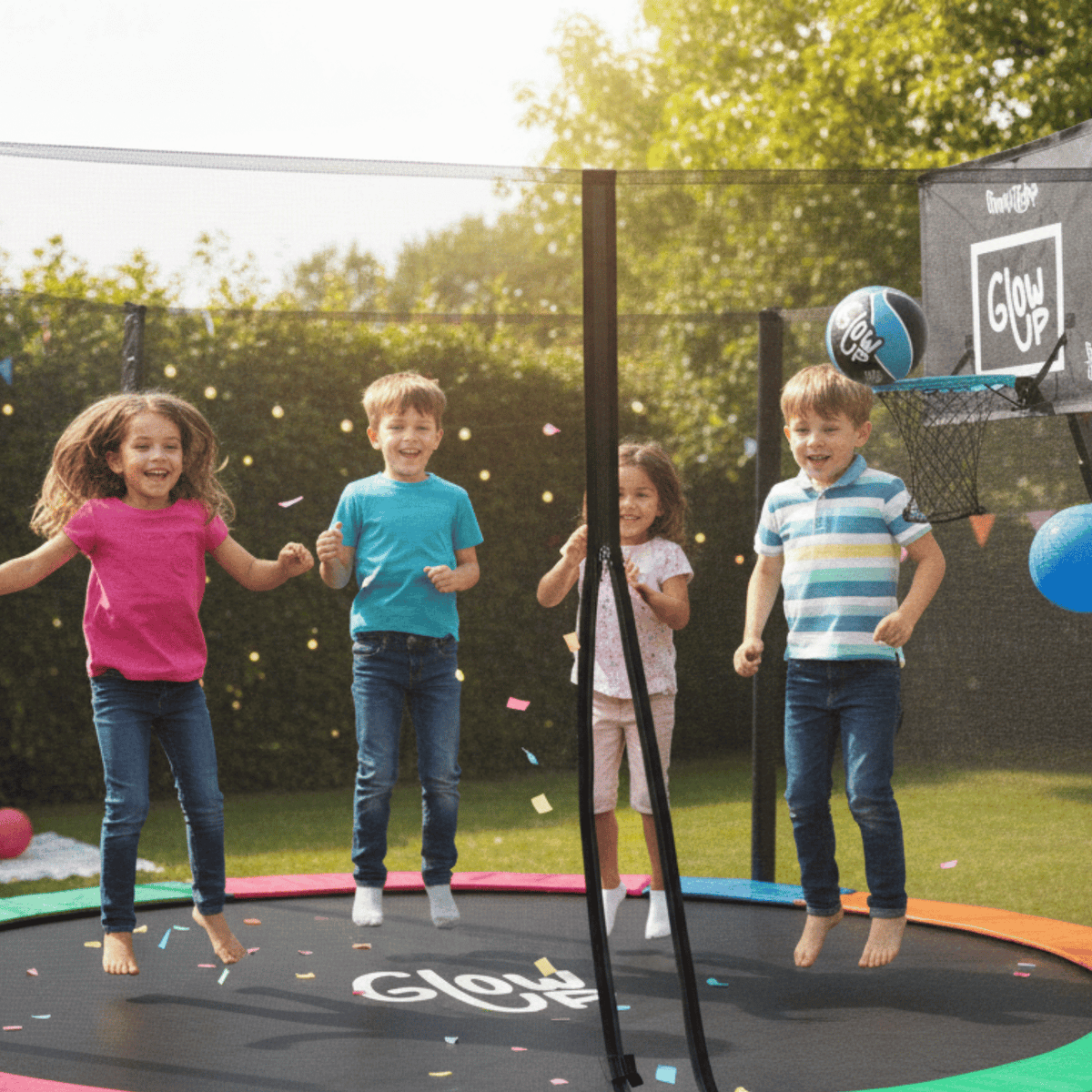 Cama Elástica 3,2 mt 12 ft Con Malla + Set Basketball