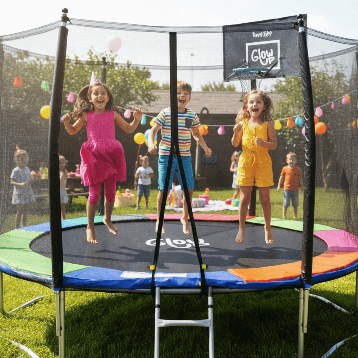 Cama Elástica 4,27 mt 14 ft Con Malla + Set Basketball