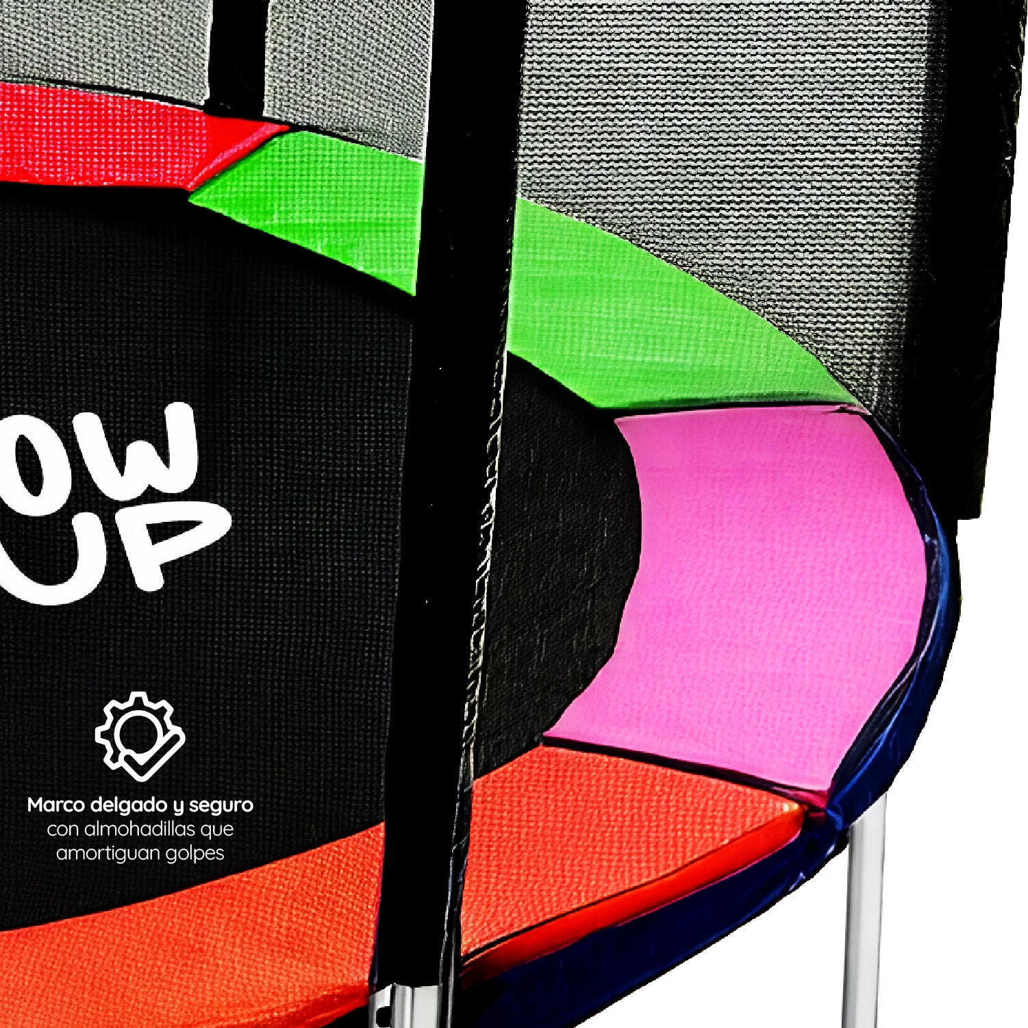 Cama Elástica 6ft 1.83mt soporta 160kg Malla Glowup + Escalera