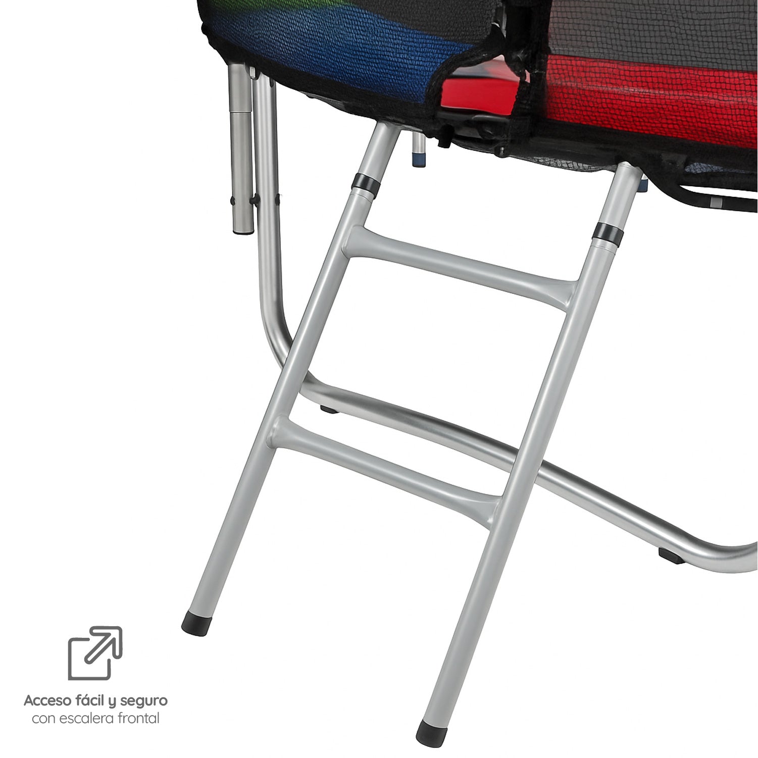 Cama Elástica 6ft 1.83mt soporta 160kg Malla Glowup + Escalera