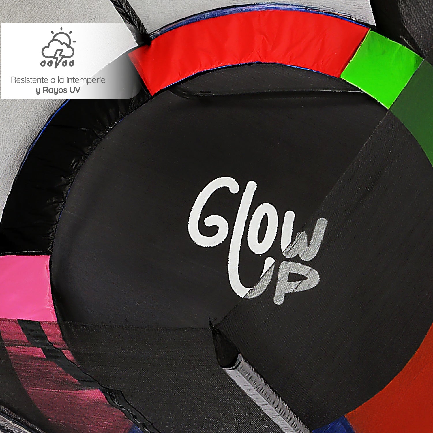 Cama Elástica 8ft 2,44 mts GlowUp con Malla y Escalera