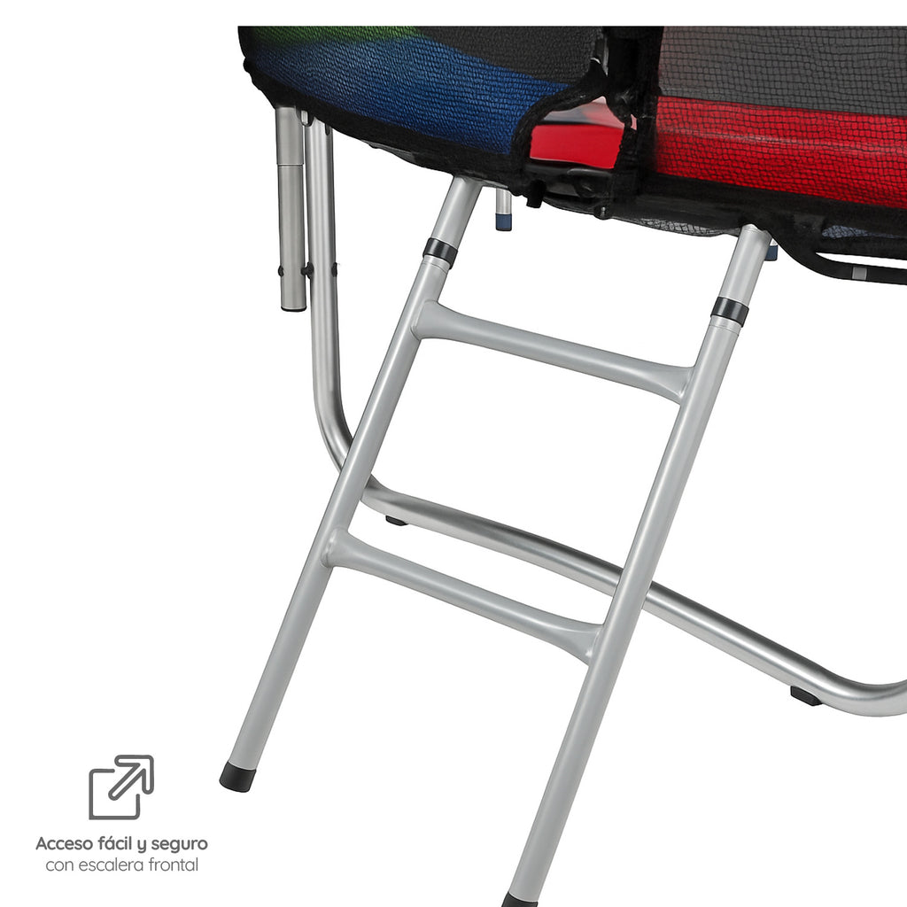 Cama Elástica 8ft 2,44 mts GlowUp con Malla y Escalera
