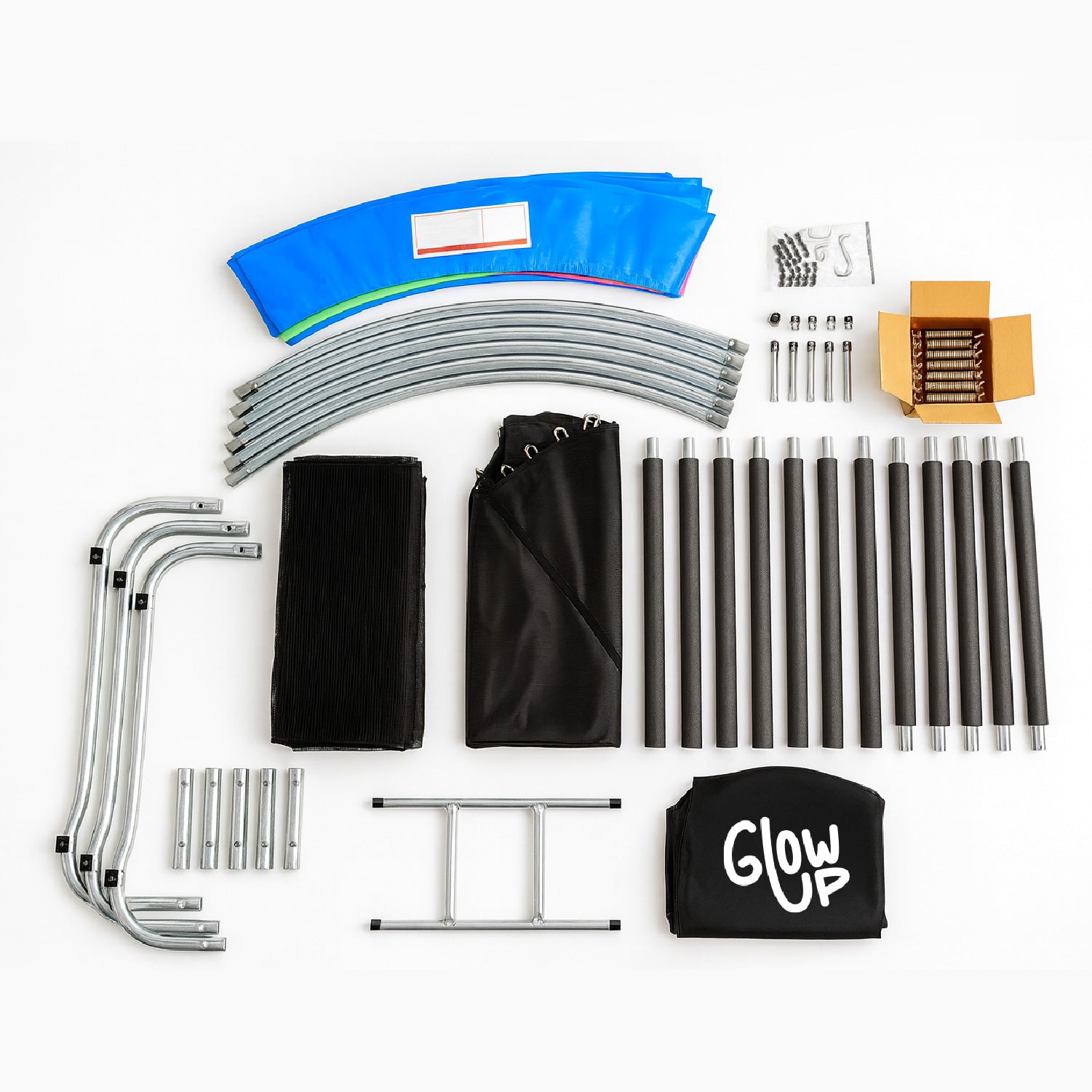 Cama Elástica 8ft 2,44 mts GlowUp con Malla y Escalera