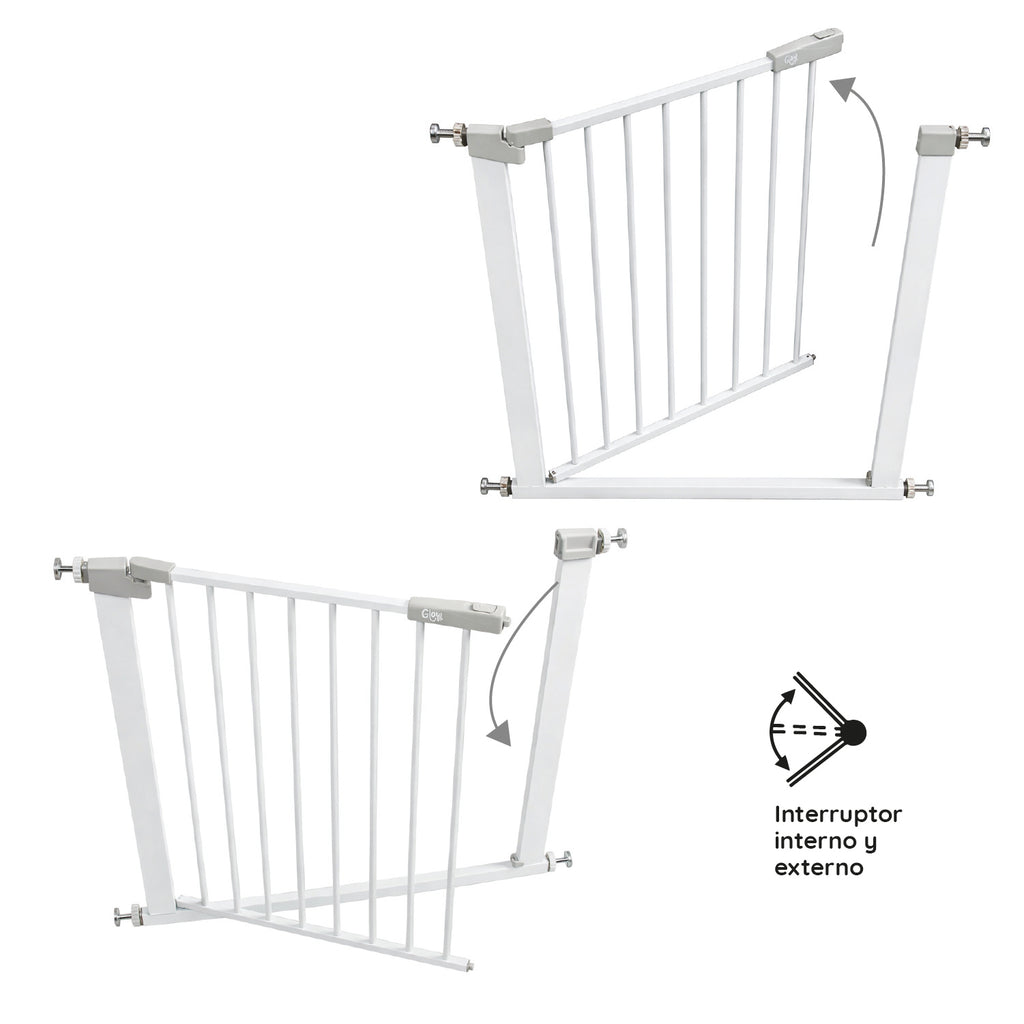 Reja de seguridad escalera puerta bebés y mascotas blanco