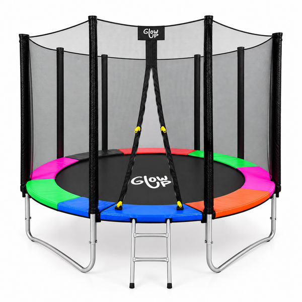 Cama Elástica 10ft 3,05 mts GlowUp con Malla y Escalera