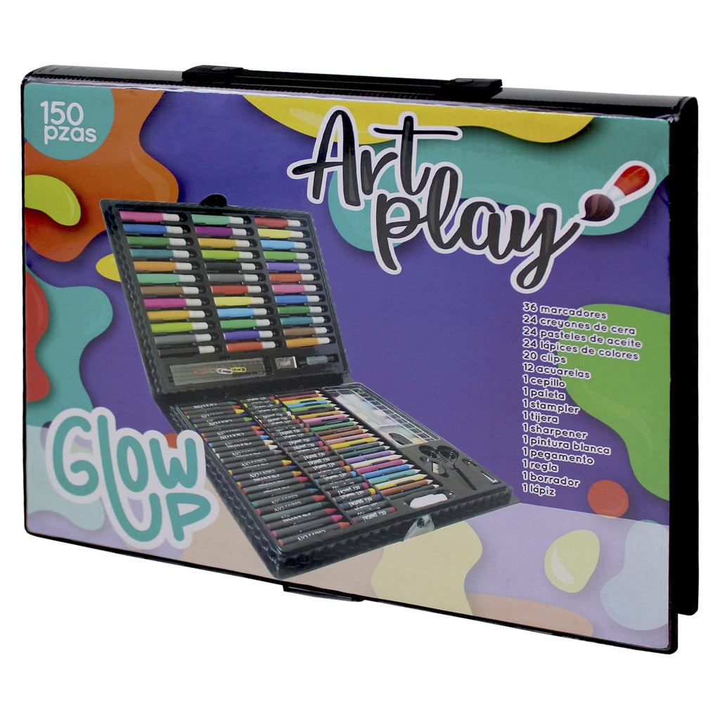 Maleta artística de 150 Piezas Art Play GlowUp