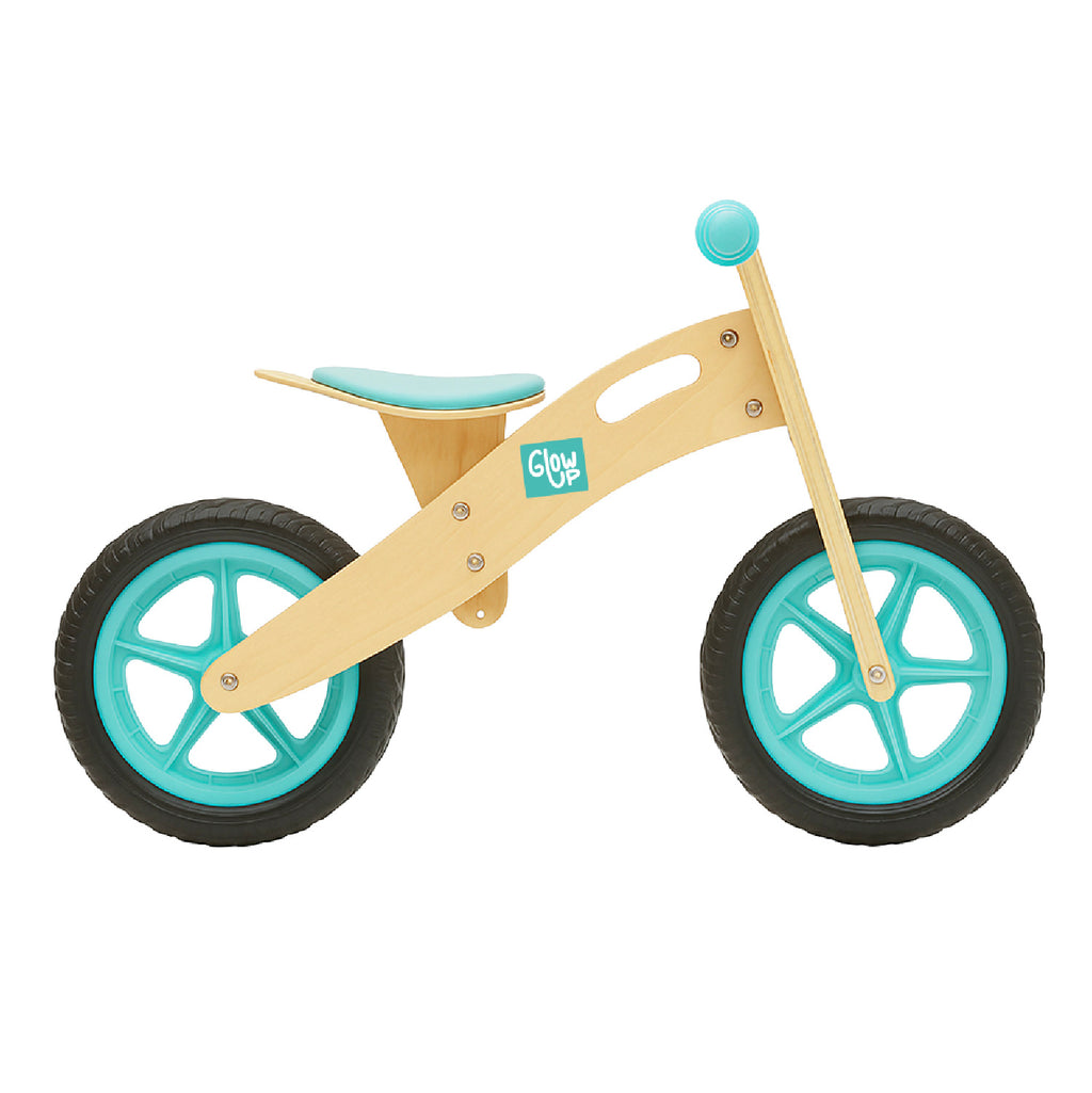 Bicicleta Aprendizaje Equilibrio de Madera Celeste GlowUp de 2 a 6 años