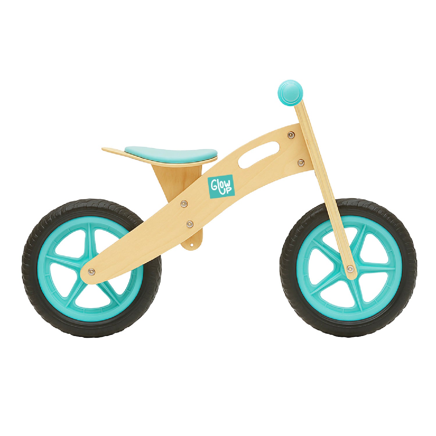 Bicicleta Aprendizaje Equilibrio de Madera Celeste GlowUp de 2 a 6 años