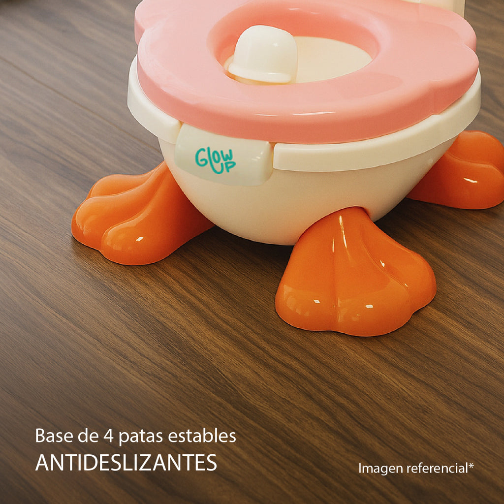 Pelela Patito Baby Potty 3 en 1 Rosada GlowUp 18 a 36 meses