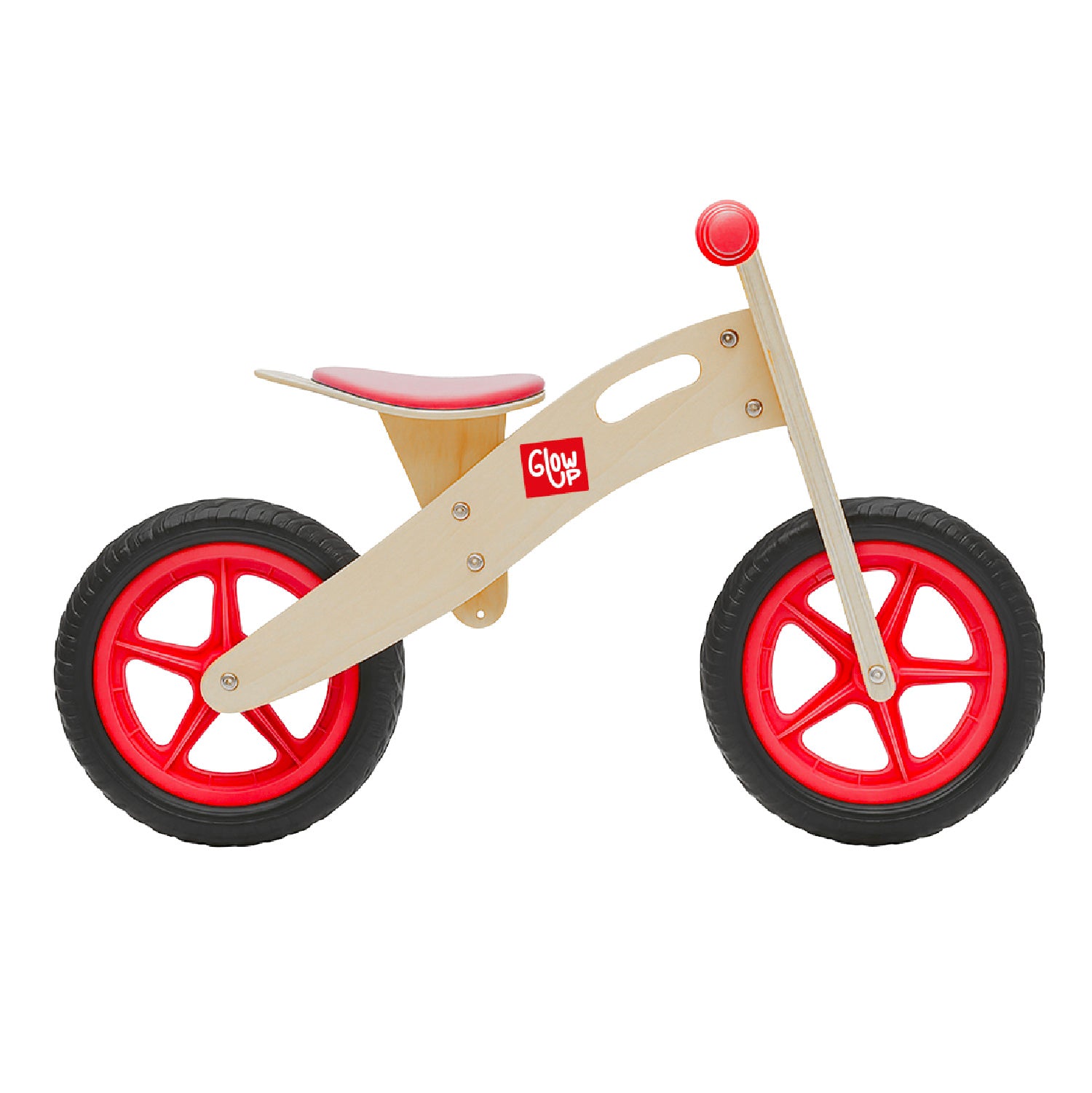 Bicicleta de Aprendizaje Equilibrio de Madera Roja GlowUp de 2 a 6 años