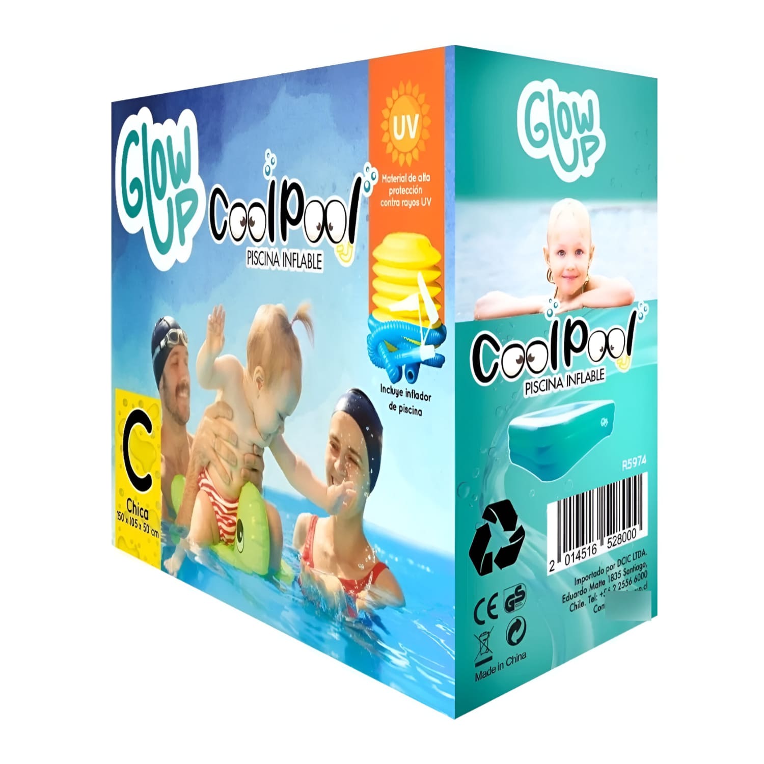 Piscina Inflable 150x105x50 cm con Inflador GlowUp