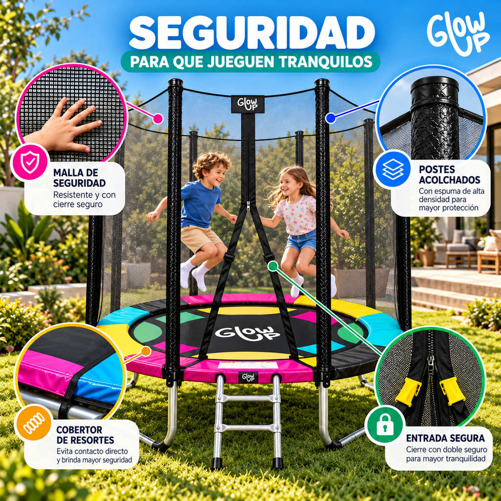 Cama Elástica Glowup 2,44 mt 8ft Edición Exclusiva R