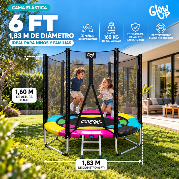 Cama Elástica 1,83 mt 6ft Edición Exclusiva R GlowUp