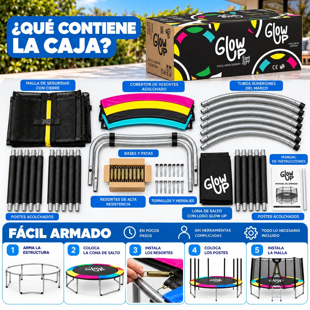 Cama Elástica 1,83 mt 6ft Edición Exclusiva R GlowUp