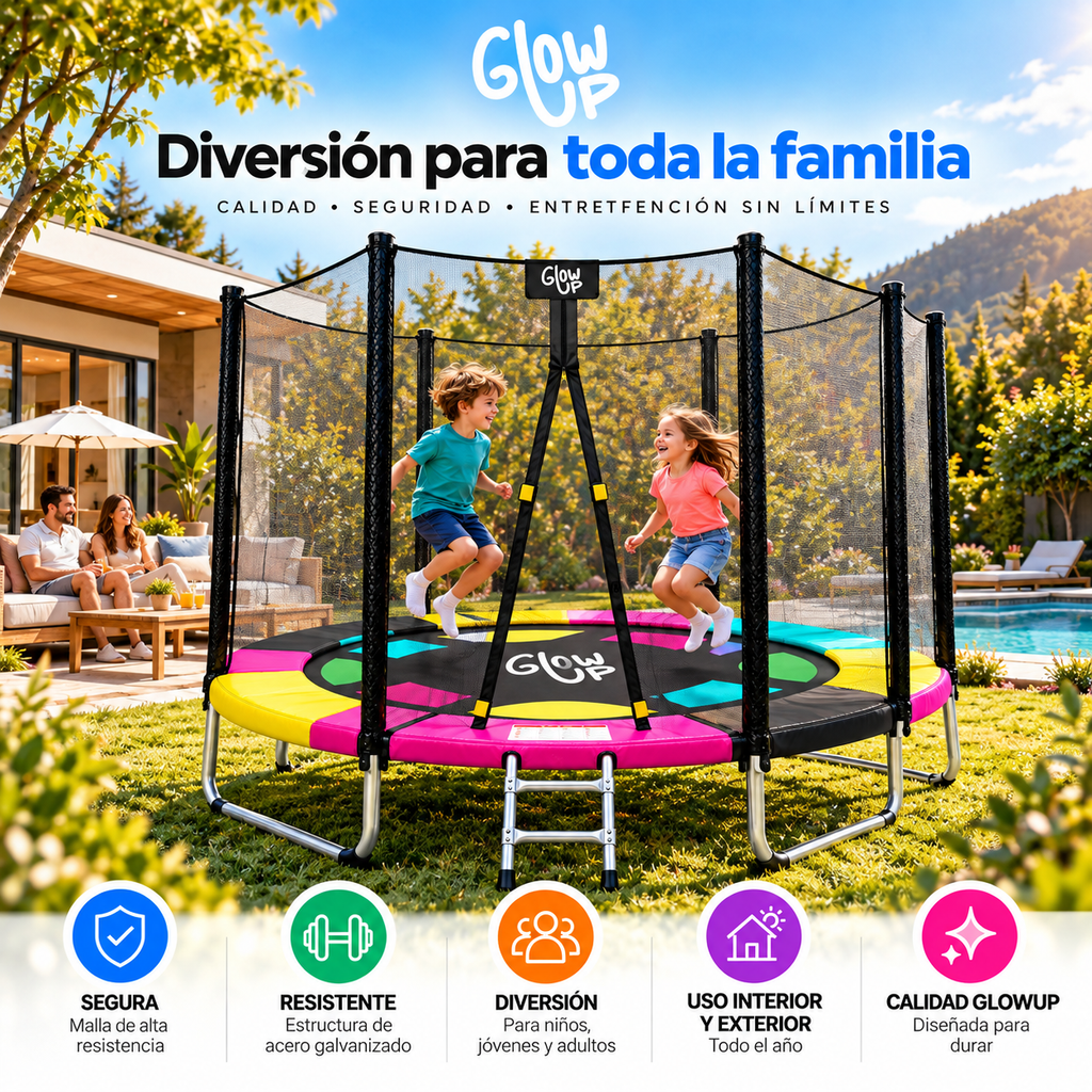Cama Elástica 1,83 mt 6ft Edición Exclusiva R GlowUp