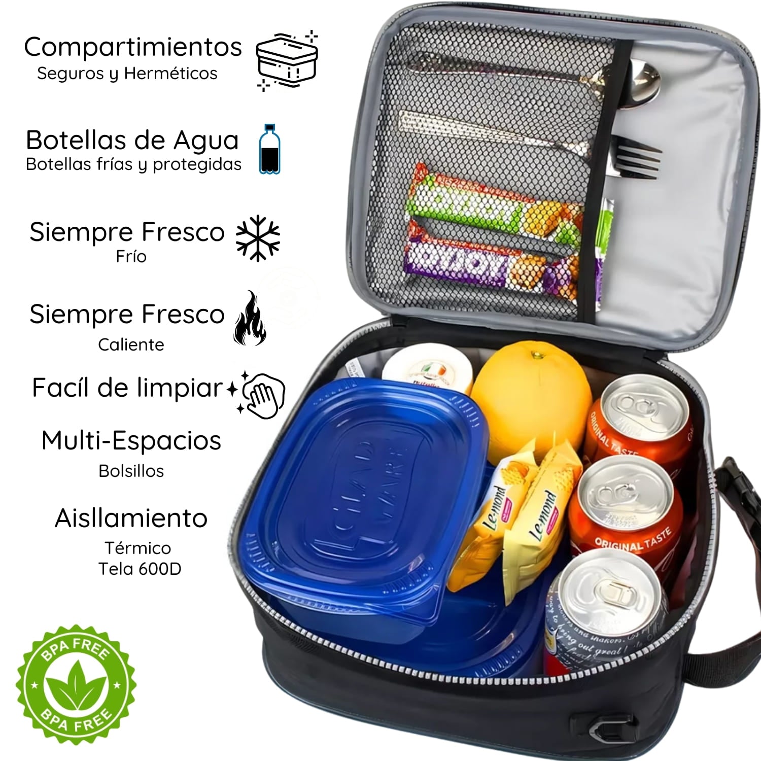 Lonchera Térmica Niño Niña Bolso Lunch + Morral GlowUp