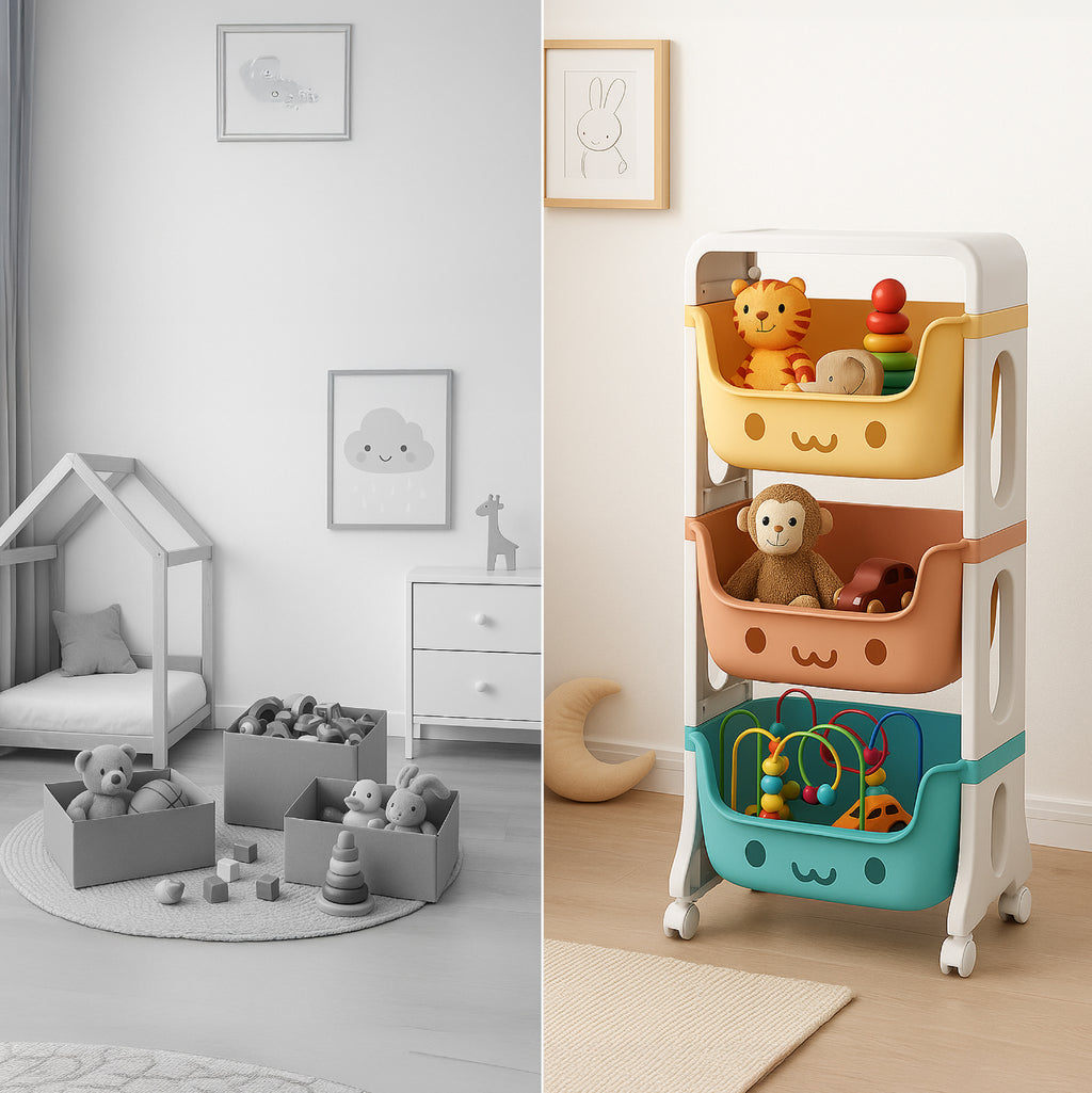 Mueble Organizador Juguetes Niños Con 3 Contenedores GlowUp
