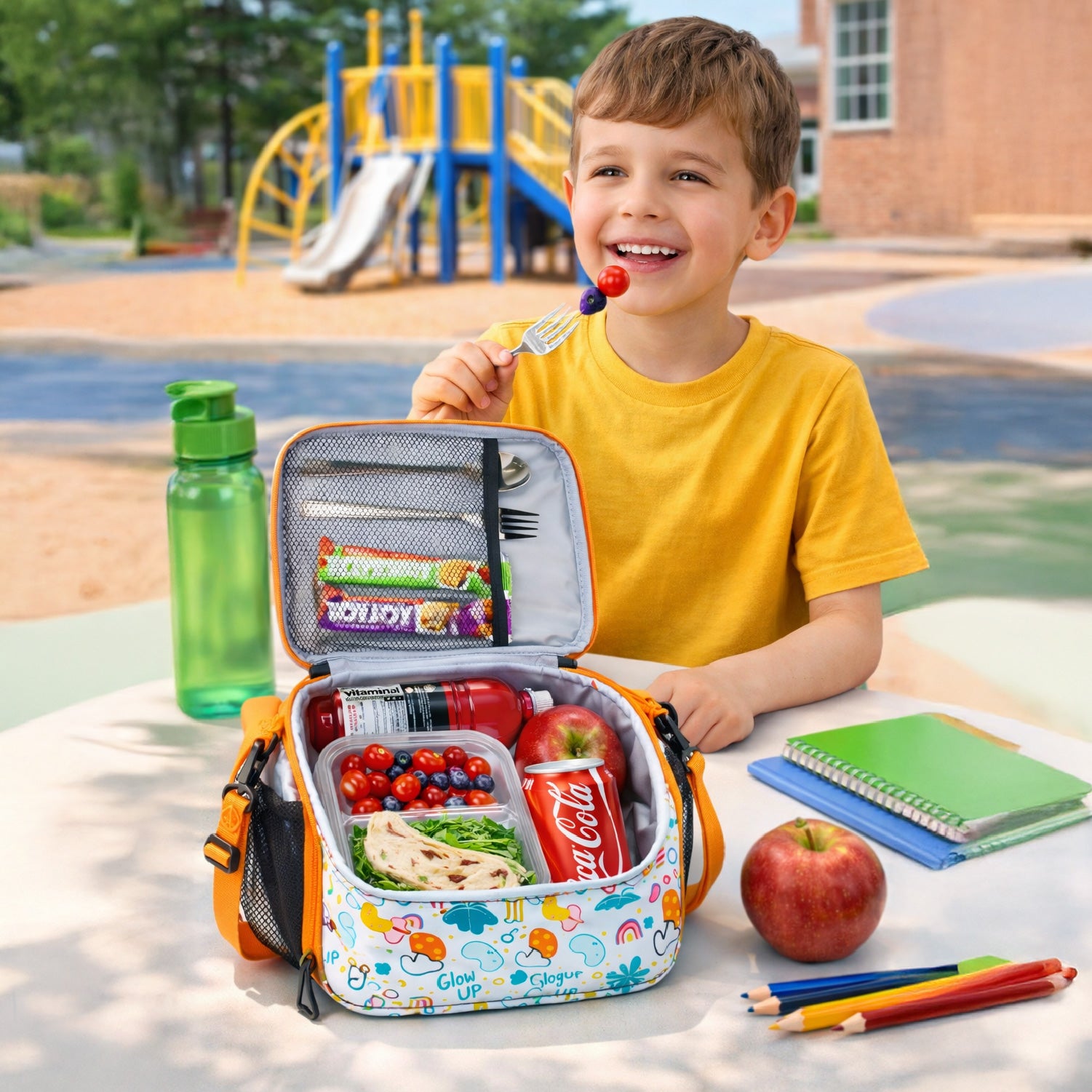 Lonchera Térmica Niño Niña Bolso Almuerzo + Morral Glowup