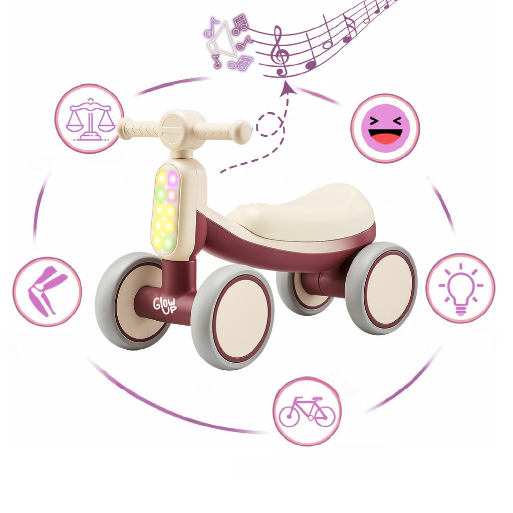Cuatriciclo Infantil con Luz y Sonido Bambi Burdeos GlowUp