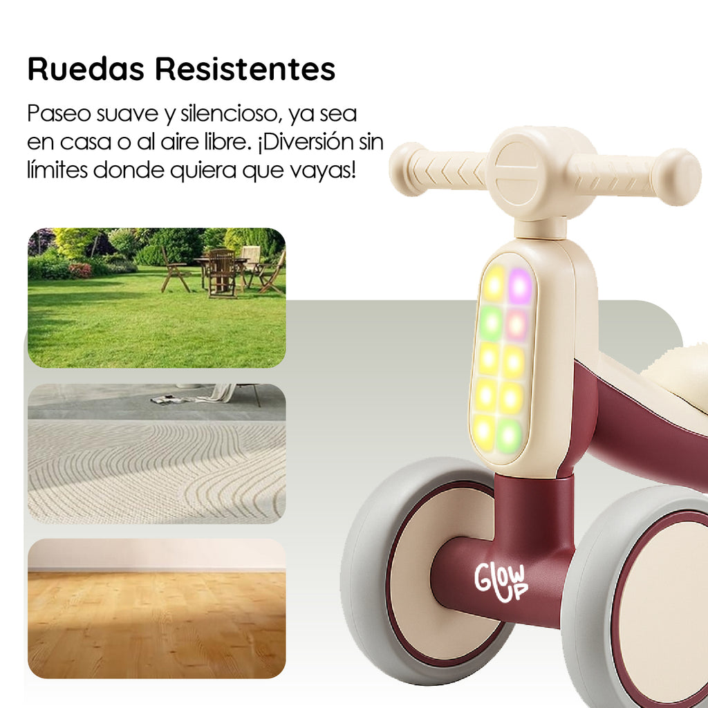 Cuatriciclo Infantil con Luz y Sonido Bambi Burdeos GlowUp