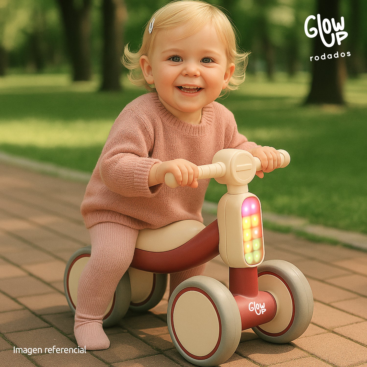 Cuatriciclo Infantil con Luz y Sonido Bambi Burdeos GlowUp