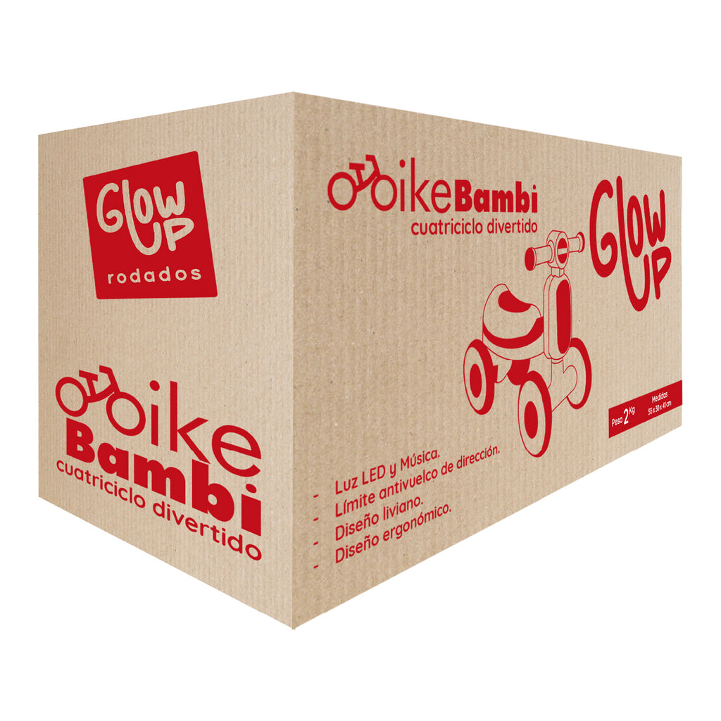 Cuatriciclo Infantil con Luz y Sonido Bambi Burdeos GlowUp