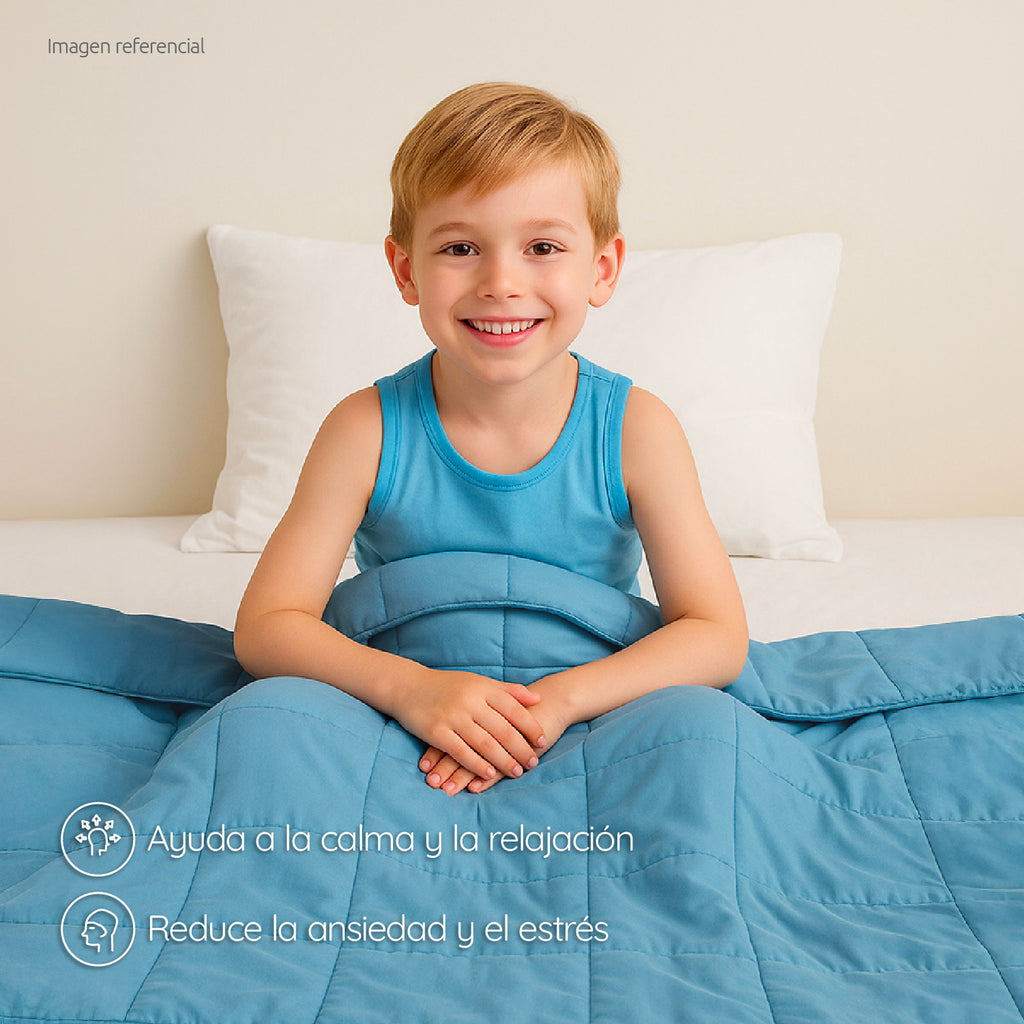 Manta De Gravedad niños Celeste 3,2 kg 152x102 cm Trastorno Sueño