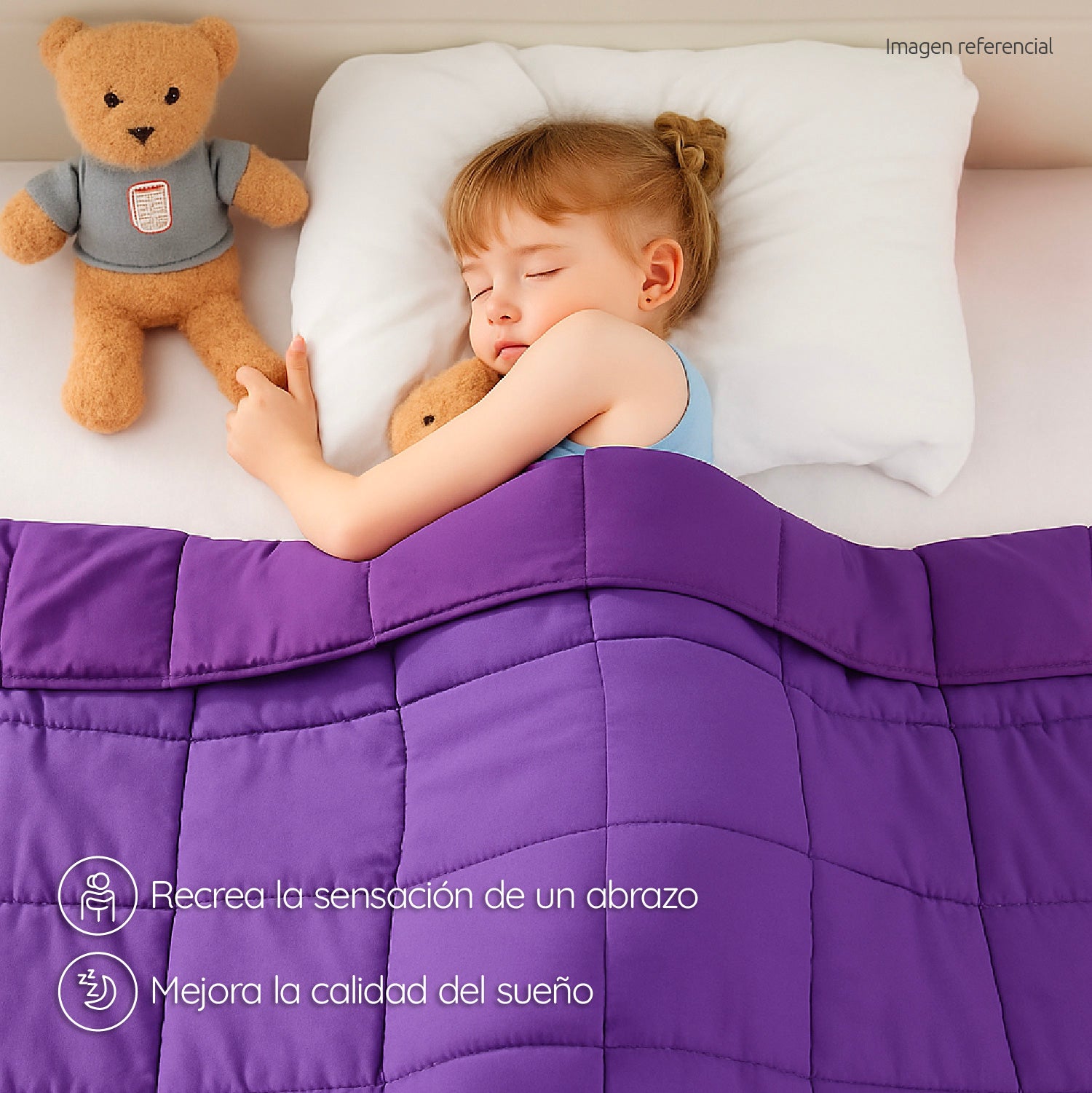 Manta De Gravedad niños Violeta 3,2 kg 152x102 cm Trastorno Sueño
