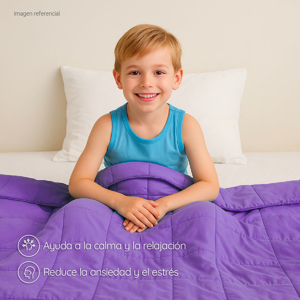 Manta De Gravedad niños Violeta 3,2 kg 152x102 cm Trastorno Sueño