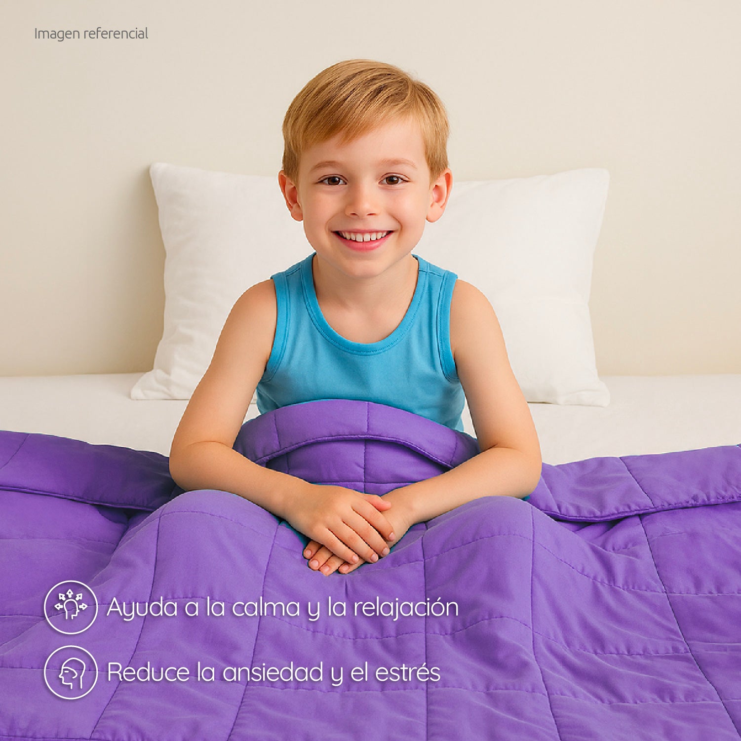 Manta De Gravedad niños Violeta 3,2 kg 152x102 cm Trastorno Sueño