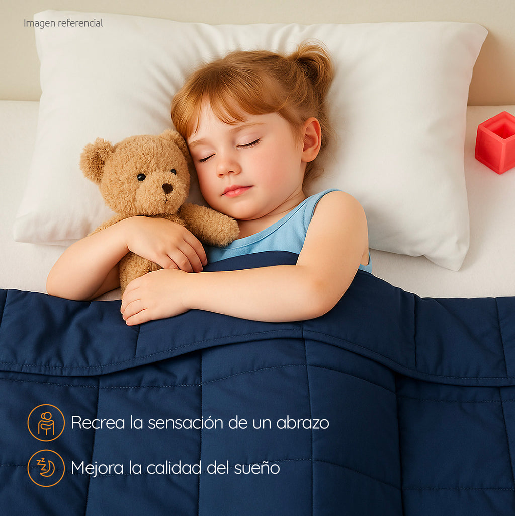 Manta De Gravedad niños Azul oscuro 4,5 kg 152x102 cm Trastorno Sueño
