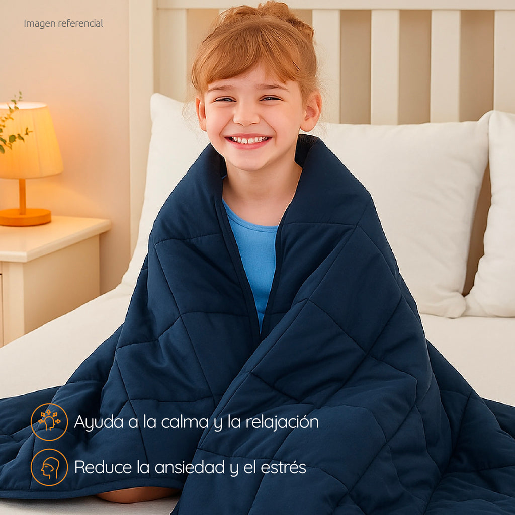 Manta De Gravedad niños Azul oscuro 4,5 kg 152x102 cm Trastorno Sueño