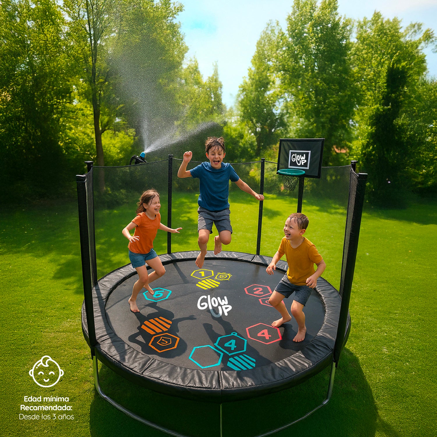 Cama elástica 6ft 183mt edición ltda con Juegos agua GlowUp