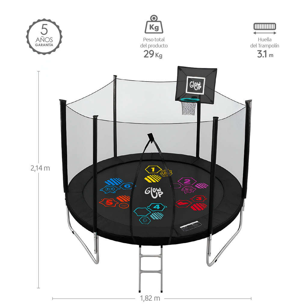 Cama elástica 6ft 1,83mt edición ltda con Juegos agua GlowUp