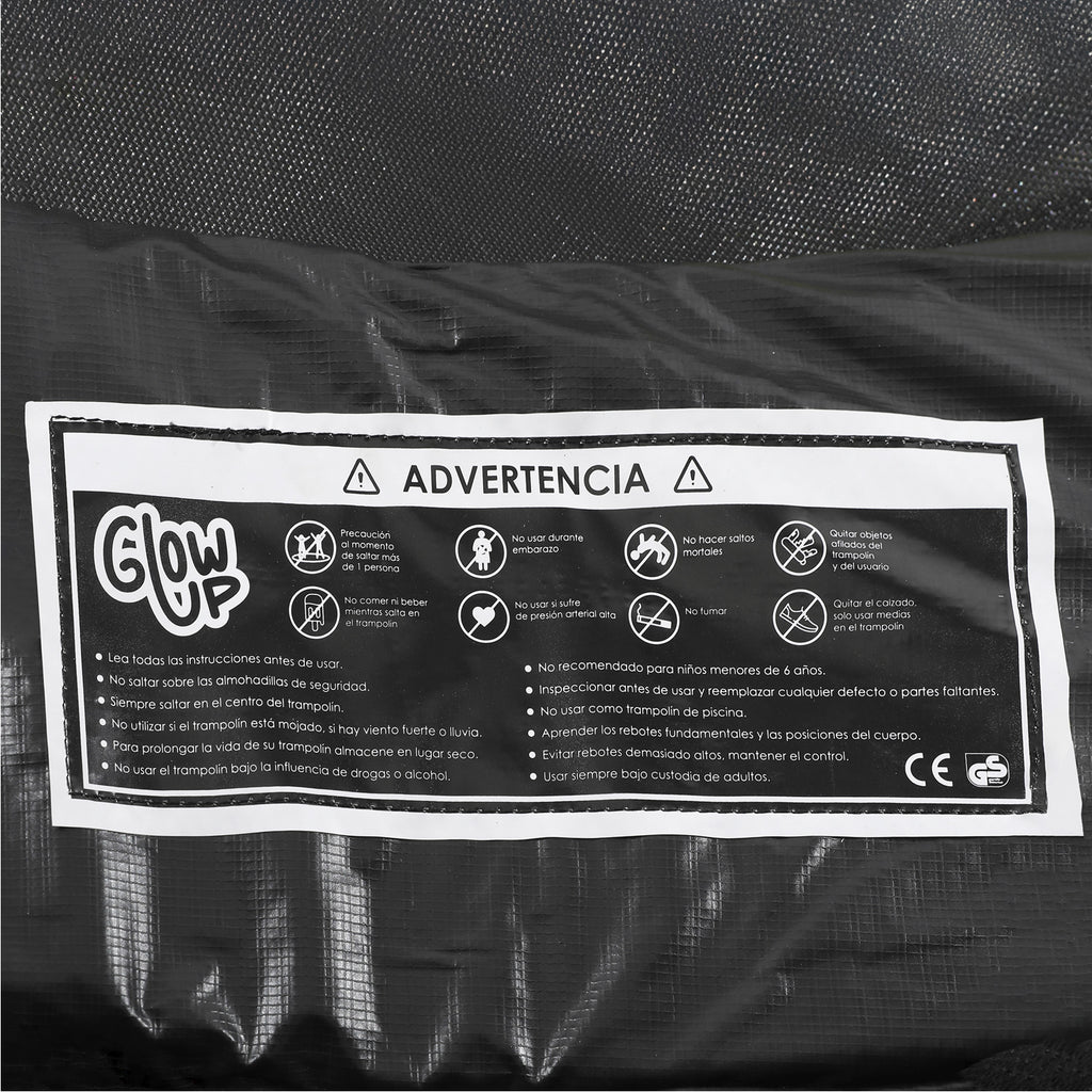 Cama Elástica 10ft 3.05 mts GlowUp Malla y Escalera Limited Edition