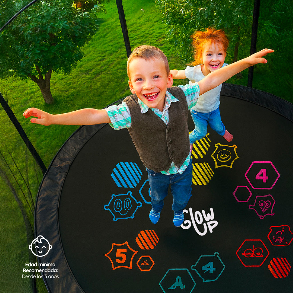 Cama Elástica 10ft 3.05 mts GlowUp Malla y Escalera Limited Edition